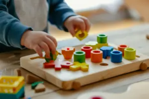 Alumno Montessori aprende con materiales. Titulación para mejorar empleabilidad.
